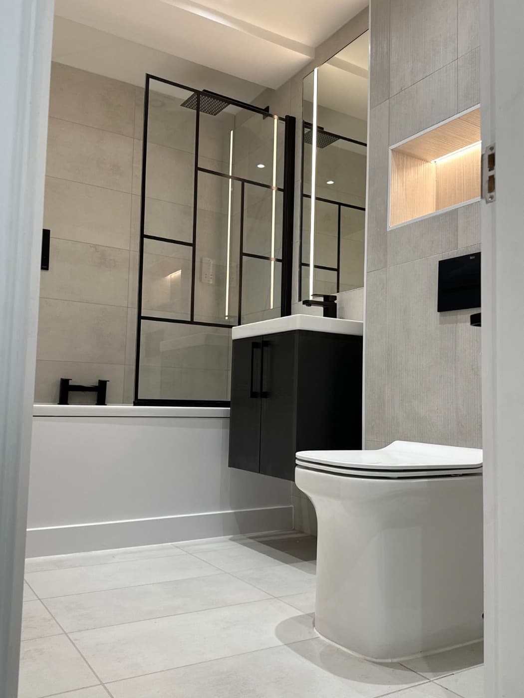 Black Crittall Bathroom, after