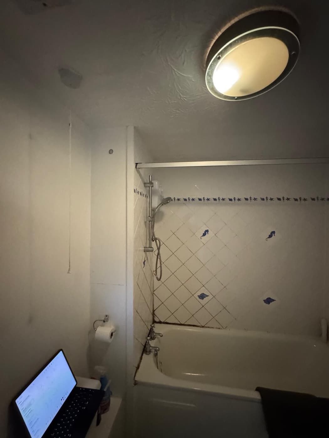 Marble Family Bathroom in Hammersmith, before