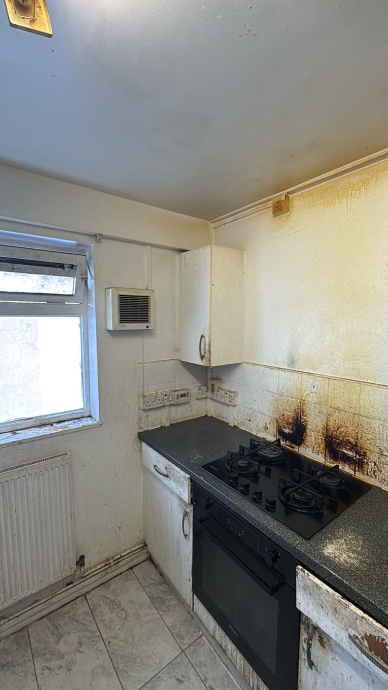 Navy Shaker Kitchen in Mayfair, before