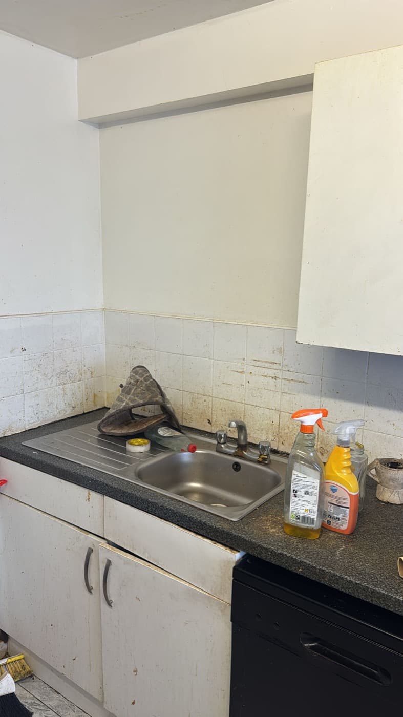 Navy Shaker Kitchen in Mayfair, before