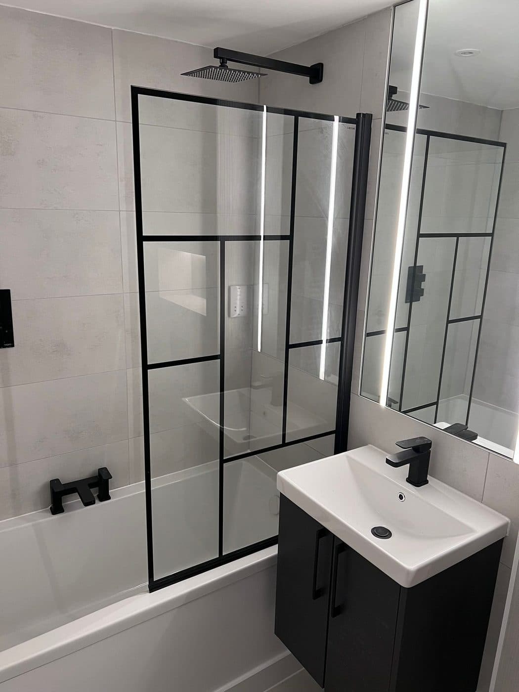 Completed bathroom by Nova Rise Construction London