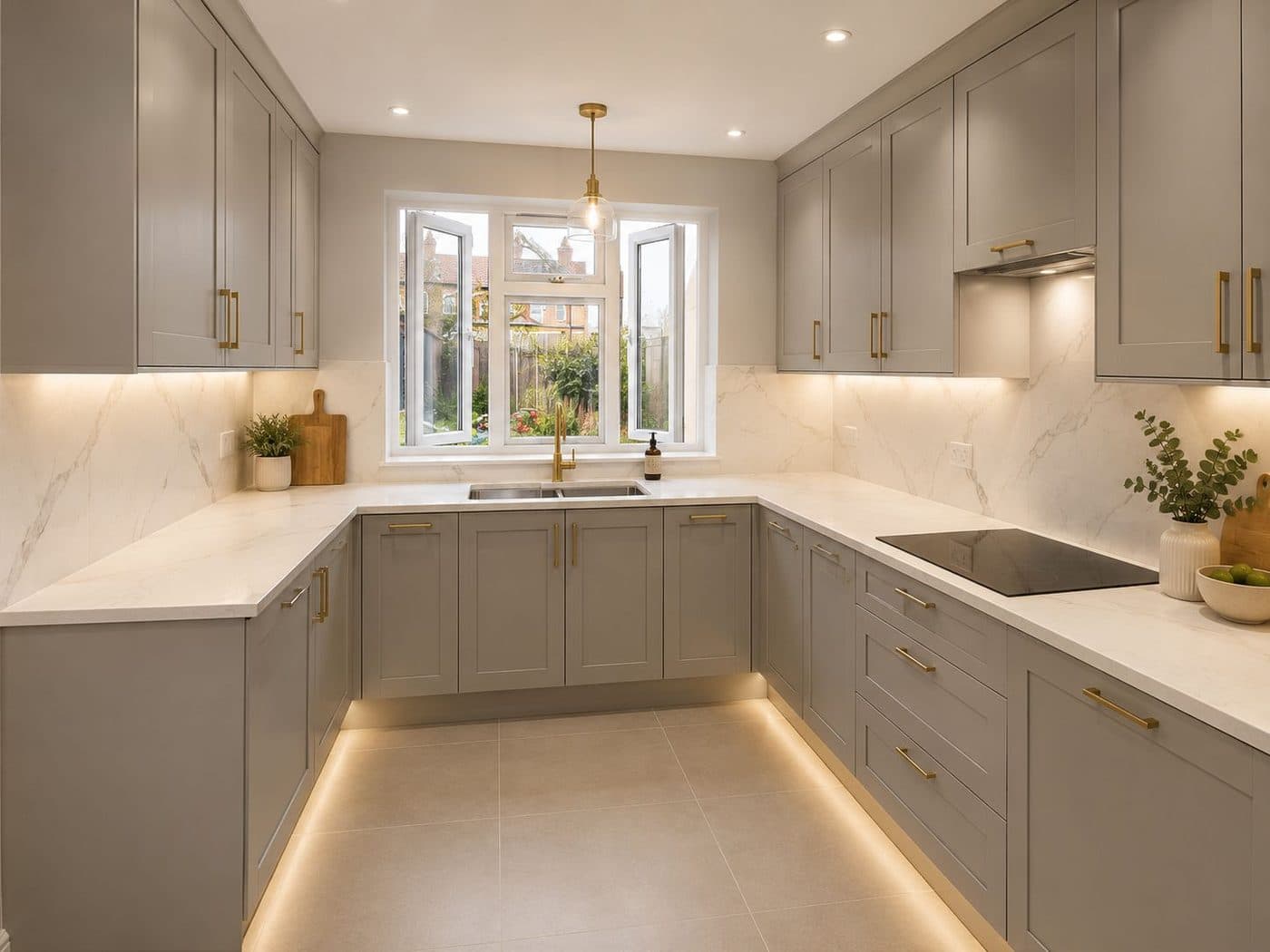 Completed kitchen by Nova Rise Construction London