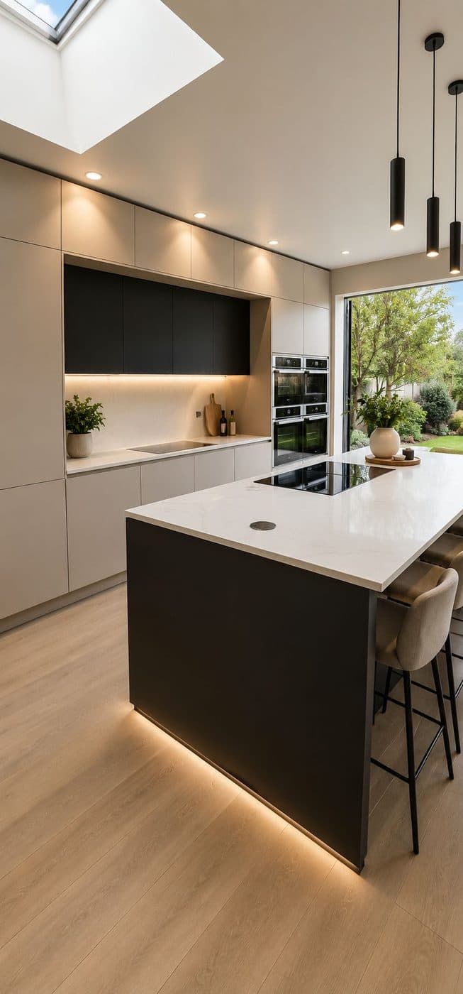 Completed kitchen by Nova Rise Construction London