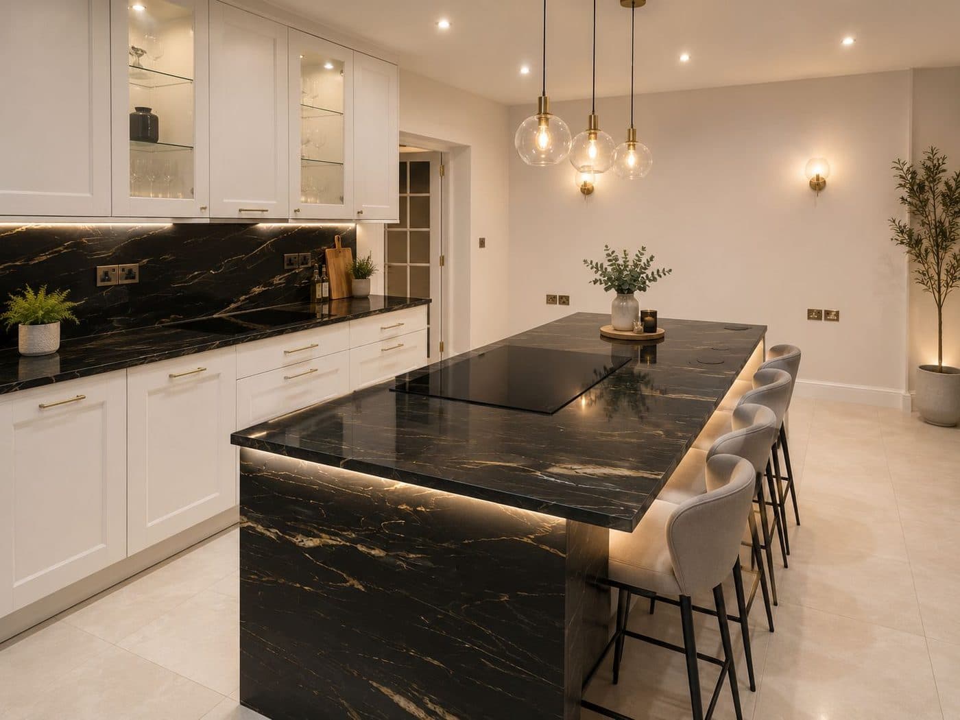 Completed kitchen by Nova Rise Construction London